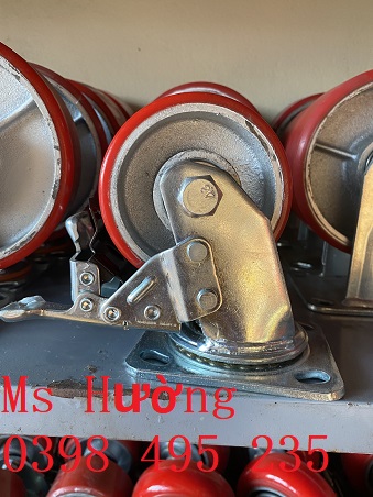 Bánh xe PU 100 xoay khoá